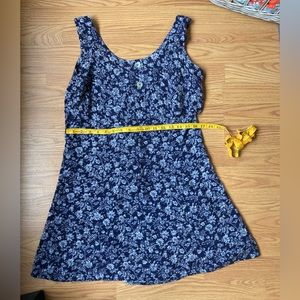 90s Blue floral mini Dress